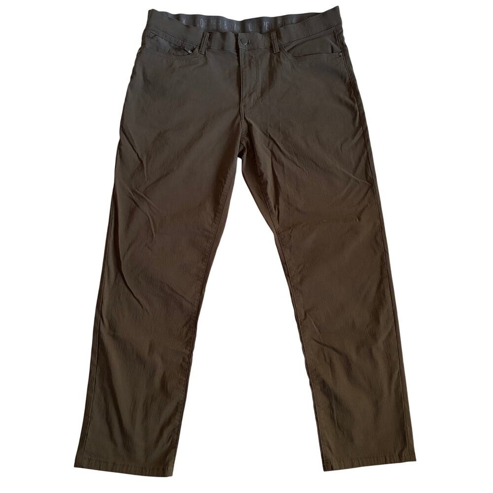 Copper & Oak Momentum Zip Pants Mens 36x30 Olive Tech Stretch Performance Chino